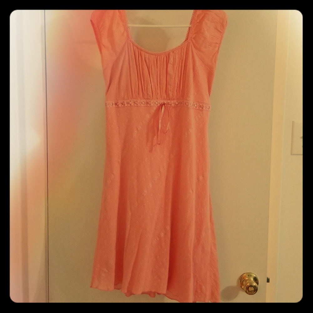 Peach, coral Pink, sun dress